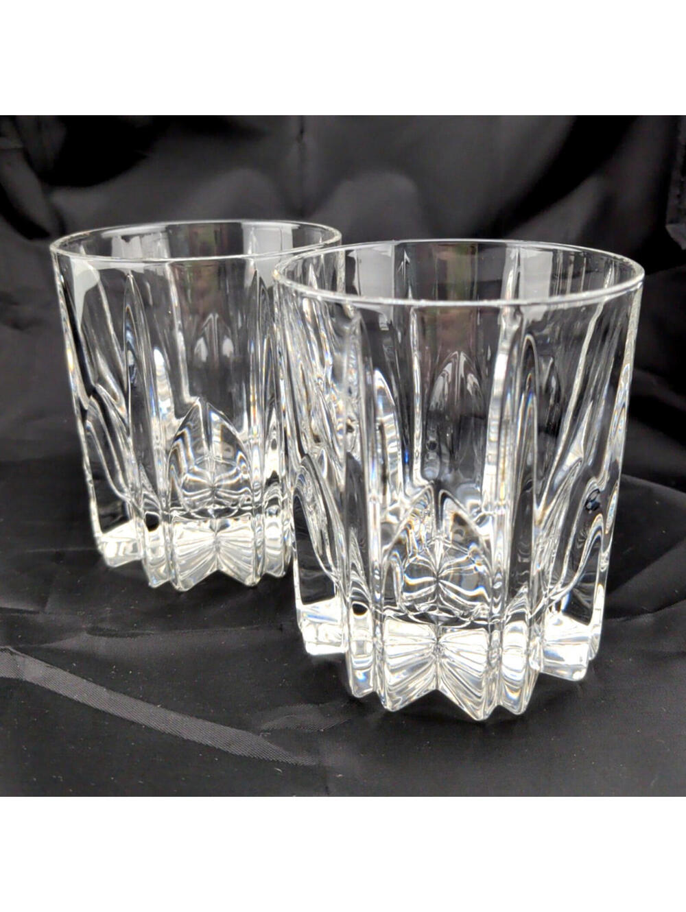 2 Mikasa Berkely Double Old Fashioned Rocks Whisky Heavy Crystal Glasses 3.75”